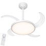 ZEPHIR ZVP4 Ventilatore A Plafoniera Led CCT Con 4 Pale Retrattili E Telecomando, 6 Velocità, funzione reverse e timer