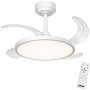 ZEPHIR ZVP4 Ventilatore A Plafoniera Led CCT Con 4 Pale Retrattili E Telecomando, 6 Velocità, funzione reverse e timer