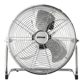 Zephir Ventilatore Da Terra Cromato Pf45Cr Alta Velocità Per Ambienti Freschi 3 pale in alluminio e 3 velocità 
