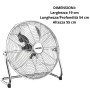 Zephir Ventilatore Da Terra Cromato Pf45Cr Alta Velocità Per Ambienti Freschi 3 pale in alluminio e 3 velocità 