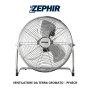 Zephir Ventilatore Da Terra Cromato Pf45Cr Alta Velocità Per Ambienti Freschi 3 pale in alluminio e 3 velocità 