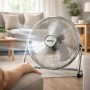 Zephir Ventilatore Da Terra Cromato Pf45Cr Alta Velocità Per Ambienti Freschi 3 pale in alluminio e 3 velocità 
