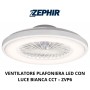 Zephir 2 In 1 Ventilatore Plafoniera Led luce Calda e Fredda con Telecomando 7 pale 6 velocità ZVP6 mod. notturna timer