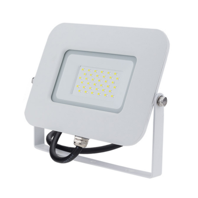 Proiettore LED 30 Watt Slim Metallo Bianco Impermeabile 5 Anni Garanzia 