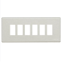Placca Alluminio 6 Posti Scatola Rettangolare Serie Bticino Magic 506L/6/X