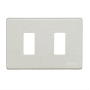Placca Alluminio 2 Posti Scatola Rettangolare Serie Bticino Magic 503/2/X