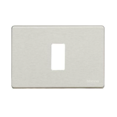 Placca Alluminio 1 Posto Scatola Tonda/Rettangolare Serie Bticino Magic 503/1/X