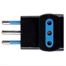 Adattatore Triplo Attacco Piccolo  Nero 10 Ampere Ecova 