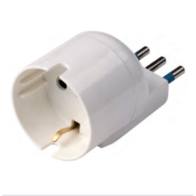 Adattatore Schuko Salvaspazio Bianco 10 Ampere Ecova 
