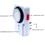 Ecova 20808 Timer Meccanico Giornaliero Programmabile con Presa Bipasso 16a