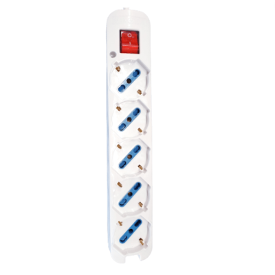 Multipresa Elettrica Ecova 5  Ingressi  Universali  10/16A Colore Bianco