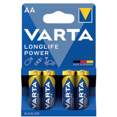 Varta Batteria Longlife  Power Stilo AA Alcalina Blister 4 Pezzi