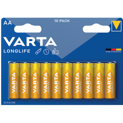 Varta Batteria Longlife Stilo  AA Alcalina Blister 10 Pezzi