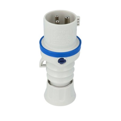 Spina Mobile Diritta Industriale Blu 2P+T 16A Monofase 220V IP44 GW60004H