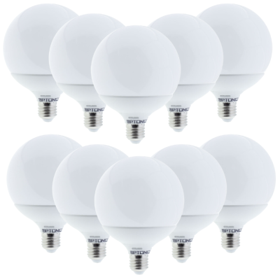 Lampadina LED Globo E27 15Watt Resa 88Watt Risparmio Energetico 2700K Pezzi 10