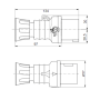Spina Mobile Diritta Industriale Blu 2P+T 16A Monofase 220V IP44 GW60004H