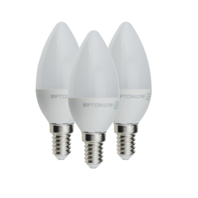 Lampadina LED Candela E14 6Watt Resa 40Watt Risparmio Energetico 2700K Pezzi 3
