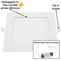 Pannello LED Incasso 15.5Cm 12Watt Slim Quadro Soffitto Alimentatore Incluso