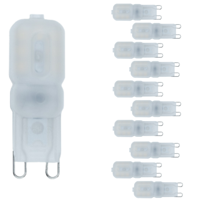Lampadina LED Bispina G9 3Watt Resa 25Watt Risparmio Energetico 2700K Pezzi 10
