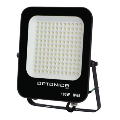 Proiettore LED 100 Watt Slim Metallo Nero  IP65  Equivalente 477 Watt