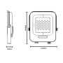 Proiettore LED 100 Watt Slim Metallo Nero  IP65  Equivalente 477 Watt
