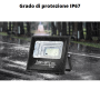 Proiettore LED  Solare  25 Watt  Nero Policristallino  IP67  6500K