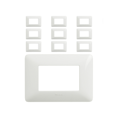 Bticino Matix Placca 3 Posti Tecnopolimero Bianco AM4803BBN Pezzi 10