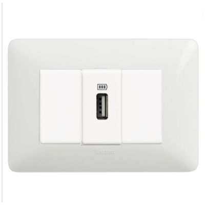 Kit Base Punto Presa USB Tipo A  Bticino Matix Bianco Pezzi 5