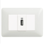 Kit Base Punto Presa USB Tipo A  Bticino Matix Bianco Pezzi 5