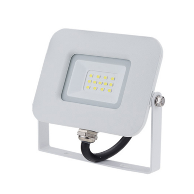 Proiettore LED 10 Watt Slim Metallo Bianco Impermeabile 5 Anni Garanzia 