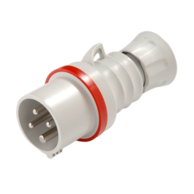 Spina Mobile Diritta Industriale Rossa 3P+T 16A Trifase 380V IP44 GW60008H