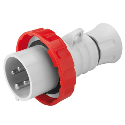 Spina Mobile Diritta Industriale Rossa 3P+T 16A Trifase 380V IP67 GW60030H