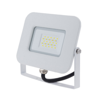 Proiettore LED 20 Watt Slim Metallo Bianco Impermeabile 5 Anni Garanzia 