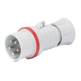 Spina Mobile Diritta Industriale Rossa 3P+N+T 16A Trifase 380V IP44 GW60009H