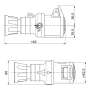 Presa Mobile Diritta Industriale Rossa 3P+N+T 16A Trifase 380V IP44 GW62009H