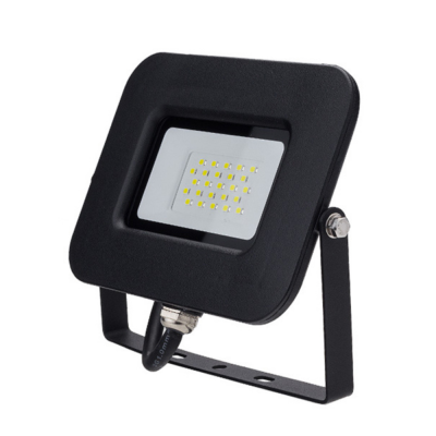 Proiettore LED 20 Watt Slim Metallo Nero Impermeabile 5 Anni Garanzia 
