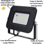 Proiettore LED 30 Watt Slim Metallo Nero Impermeabile 5 Anni Garanzia 