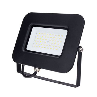 Proiettore LED 50 Watt Slim Metallo Nero Impermeabile 5 Anni Garanzia 