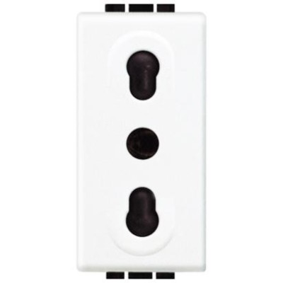 Bticino Living Light Presa Bianca Bivalente Bipasso Standard Italia N4180