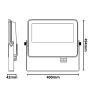 Proiettore LED 400 Watt Slim Metallo Grigio  IP65  Equivalente 2427  Watt