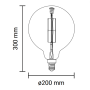Optonica 1792 Lampada Led G200 E27 8W Dimmerabile Vetro Dorato Calda 1800K