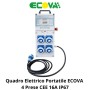 Quadro Elettrico Portatile ECOVA 30618  4 Prese CEE 16A IP67 Cavo 3x2,5mm² da 2,2mt