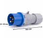 Ecova 30503 Spina industriale 32A 230V 2P+T IP44 Resistente per Uso Professionale