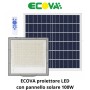 Proiettore Led Solare Ecova Con Telecomando programmabile E Pannello Indipendente luce bianco freddo 6500K IP65