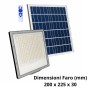 Proiettore Led Solare Ecova Con Telecomando programmabile E Pannello Indipendente luce bianco freddo 6500K IP65