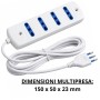 Multipresa Elettrica Ecova 30056 4 Ingressi Bivalenti 10/16A Colore Bianco