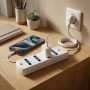 Multipresa Elettrica Ecova 30056 4 Ingressi Bivalenti 10/16A Colore Bianco