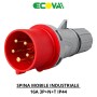 Ecova Spina Industriale Trifase Rossa IP44 3P+N+T Per Cantieri