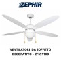 Ventilatore A Soffitto Con Luce Zephir vari colori 5 pale 3 velocità cordicella