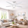 Ventilatore A Soffitto Con Luce Zephir vari colori 5 pale 3 velocità cordicella